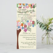 Whimsical Floral Tree Post Wedding Party Invite (Standing Front)