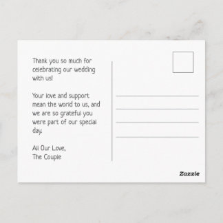 Whimsical Floral Watercolor Wedding Postcard