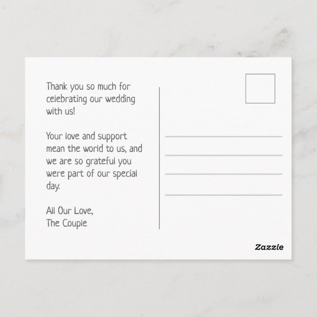 Whimsical Floral Watercolor Wedding Postcard (Back)