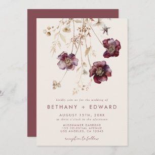 Whimsical Floral Wedding Invitation