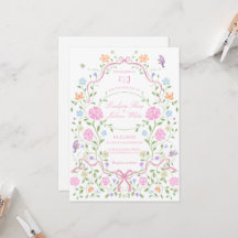 Whimsical Floral Wedding Invitation 