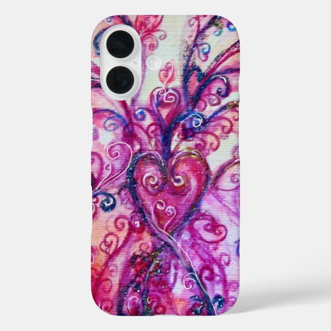WHIMSICAL FLOURISHES bright pink red purple Case-Mate iPhone Case (Back)