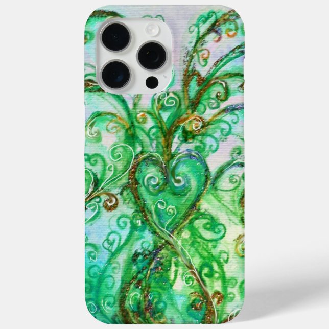WHIMSICAL FLOURISHES bright teal green white Case-Mate iPhone Case (Back)