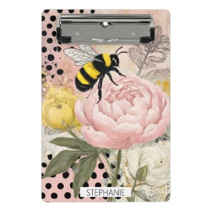 Whimsical Flower and Bee – Cozy Floral (2) Mini Clipboard