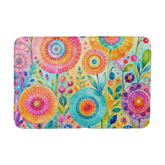 Whimsical Flower Bath Mat