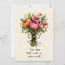 Whimsical Flower Bouquet Bridal Party Proposal