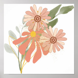 Whimsical flower bouquet, poster