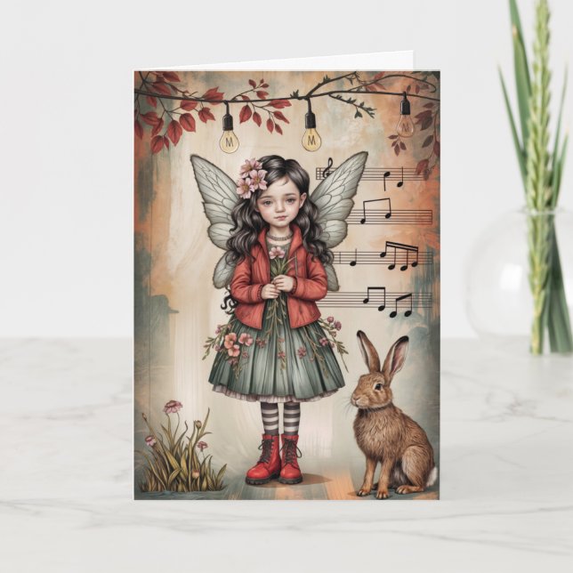 Whimsical Flower Fair Greeting Card (Front)