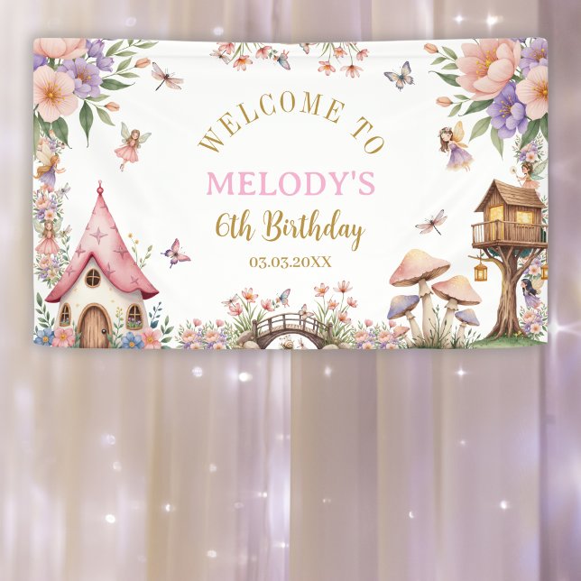 Whimsical Flower Fairy 6th birthday Banner (Creator Uploaded)