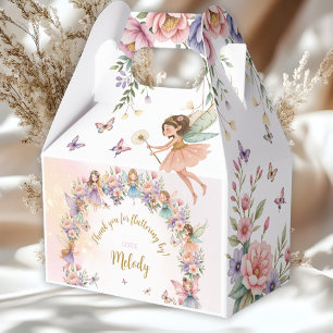 Whimsical flower fairy garden birthday favor box