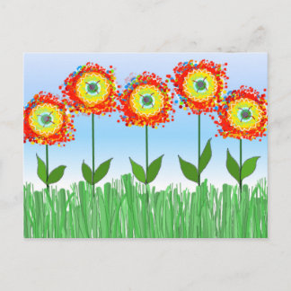 Whimsical Flower Garden Postcard