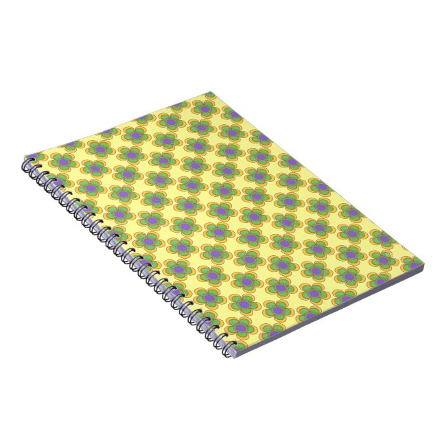 Whimsical Flower (green/yellow) Notebook (Right Side)