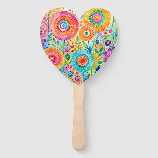 Whimsical Flower Hand Fan