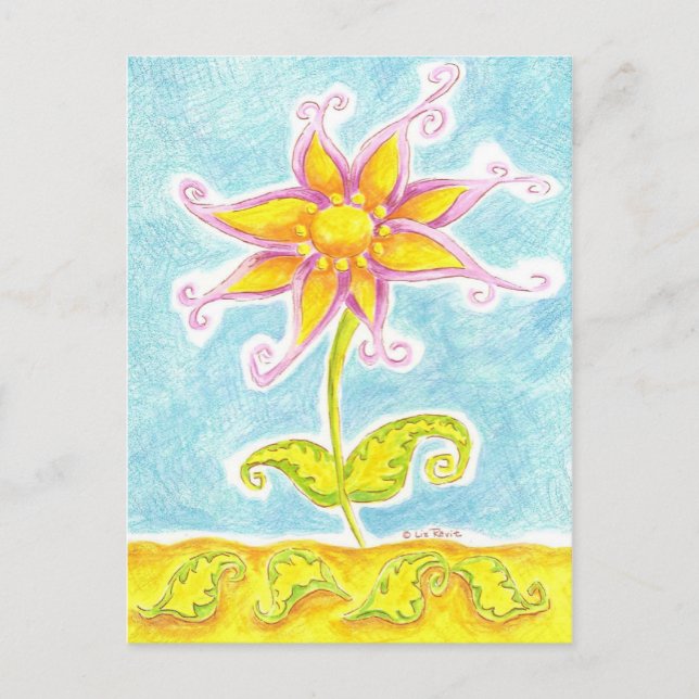 Whimsical Flower Postcard (Front)