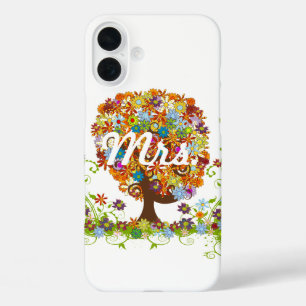 Whimsical Flower Tree Wedding iPhone 16 Plus Case