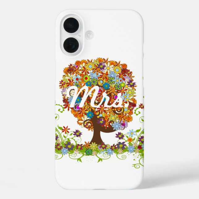 Whimsical Flower Tree Wedding Case-Mate iPhone Case (Back)