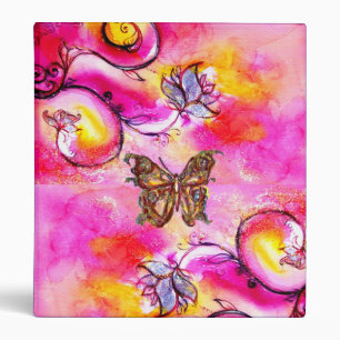 WHIMSICAL FLOWERS AND BUTTERFLIES BINDER