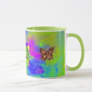 WHIMSICAL FLOWERS  AND BUTTERFLIES MUG
