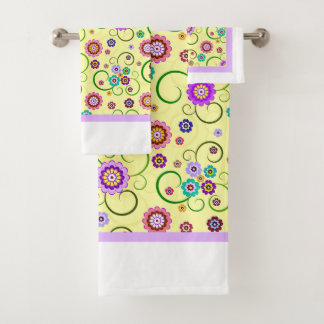 Whimsical Flowers Bath Towel Set