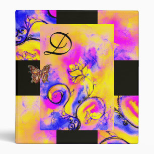 WHIMSICAL FLOWERS & BUTTERFLIES MONOGRAM BINDER