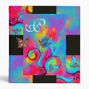 WHIMSICAL FLOWERS & BUTTERFLIES MONOGRAM BINDER