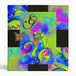 WHIMSICAL FLOWERS & BUTTERFLIES MONOGRAM BINDER