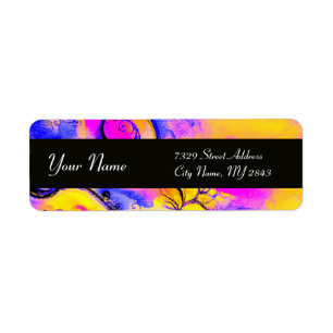 WHIMSICAL FLOWERS & BUTTERFLY blue pink yellow