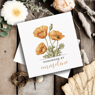 Whimsical Flowers Handmade By Craftsman Square Business Card