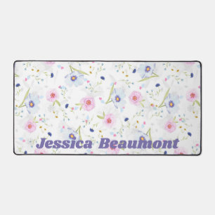 Whimsical Flowers Personalized  Desk Mat