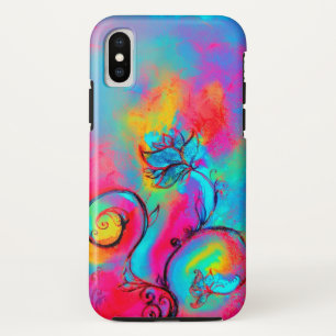 WHIMSICAL FLOWERS pink yellow blue iPhone XS Case
