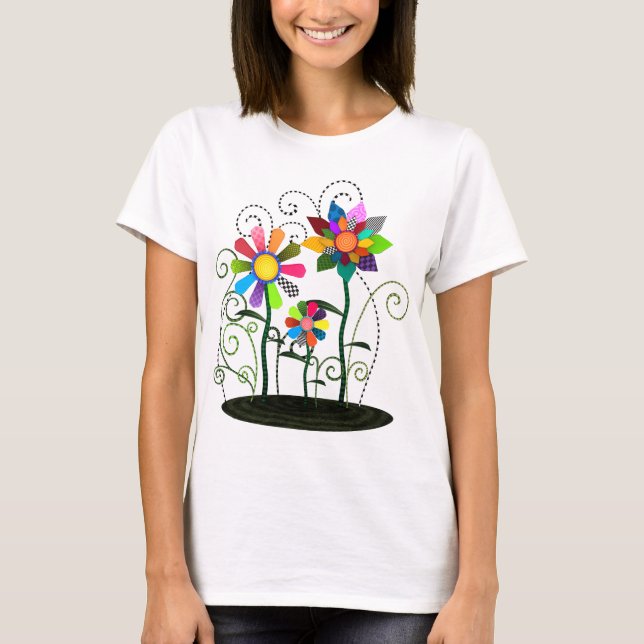 Whimsical Flowers T-Shirt (Front)