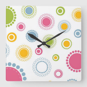 Whimsical Flowers Wall Clock