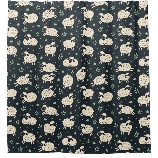 Whimsical Fluffy Sheep Pattern (Front)