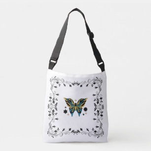 Whimsical Fluttering Stylized Butterfly Crossbody Bag