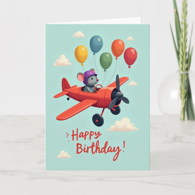 Whimsical Flying Creature Card (Front)