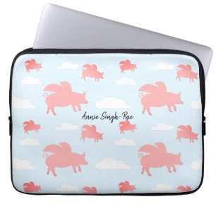 Whimsical Flying Pigs l Laptop Sleeve