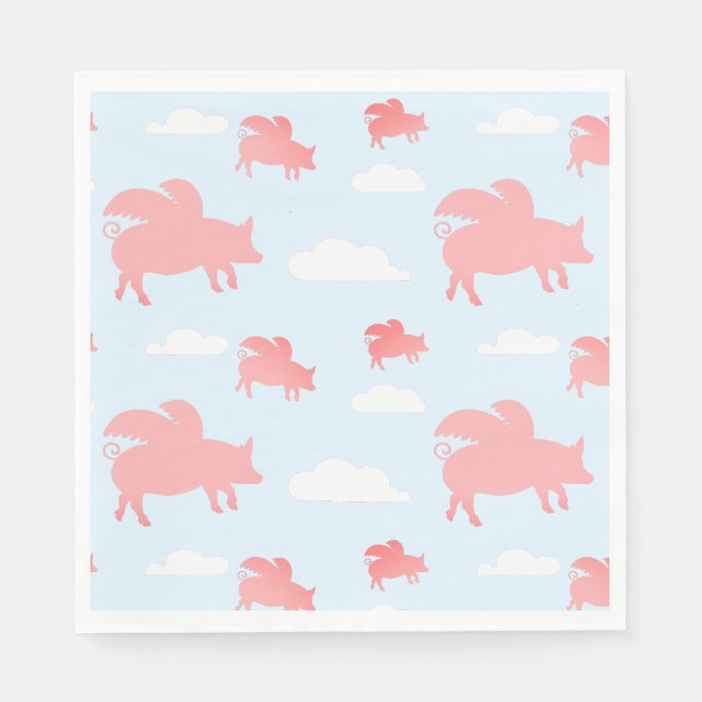 Whimsical Flying Pigs Napkin (Front)