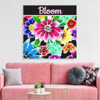 Whimsical Folk-Art Flowers Floral Personalized