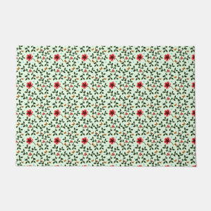 Whimsical Folk Floral Butterfly Pattern  Doormat