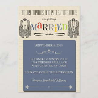 Whimsical Font Gay Wedding Invitations