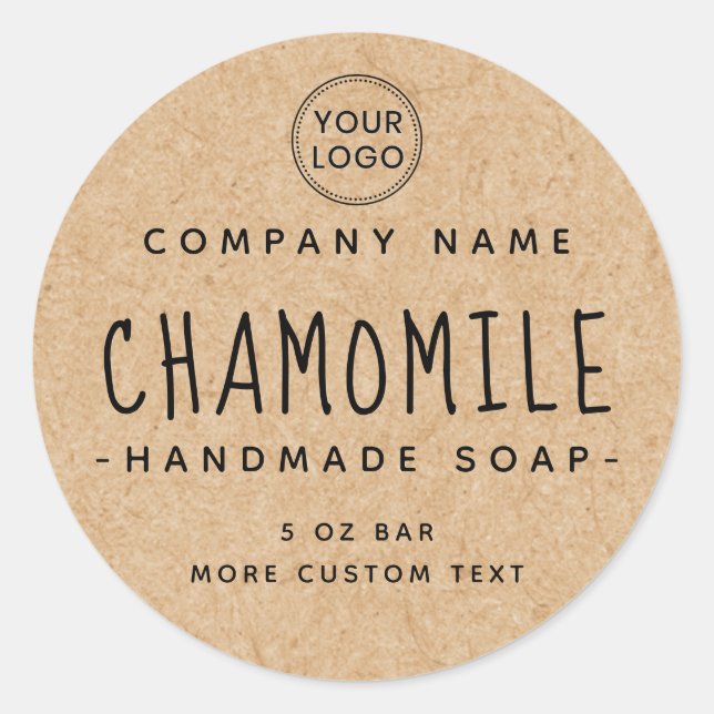 Whimsical font Kraft paper look product label (Front)