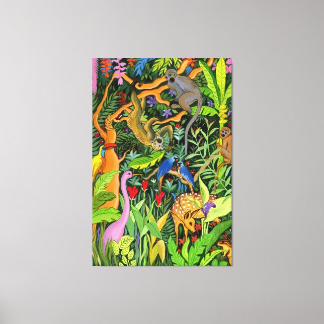 Whimsical Forest Animals art Canvas Print (Front)
