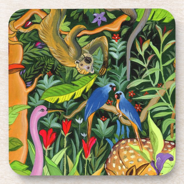 Whimsical Forest Animals art Coaster (Front)