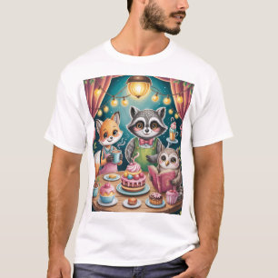 Whimsical Forest Café – Cozy Animal Barista Vibes T-Shirt