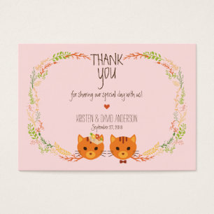 Whimsical Forest Cats Blush Tags / Cartes
