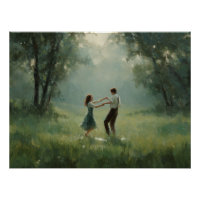 Whimsical Forest Dance Couple Scene