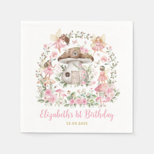 Whimsical Forest Fairy Tea Party Girls Birthday Napkin