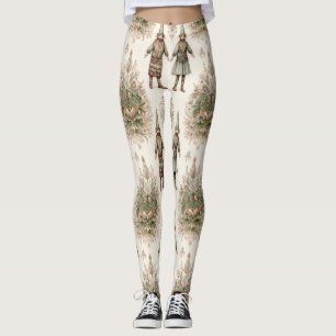 Whimsical Forest Gnomes & Botanical (1) Leggings