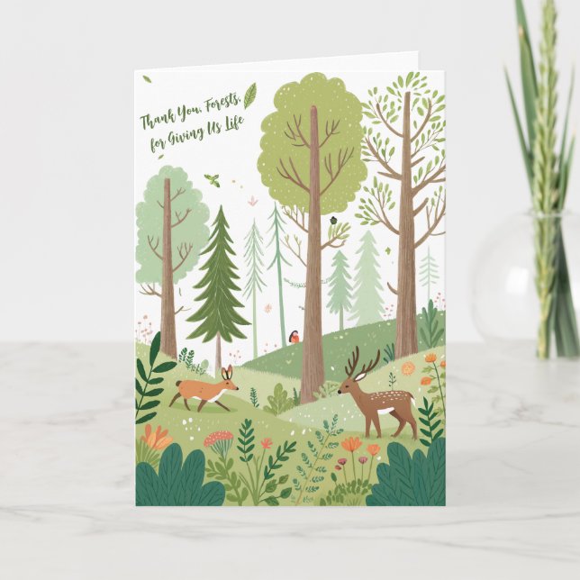 Whimsical Forest Greeting Card (Front)