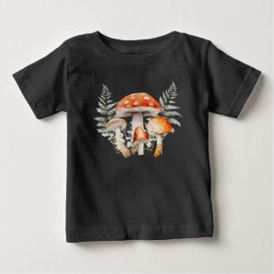 Whimsical Forest Mushroom Vintage Farmhouse  Baby T-Shirt